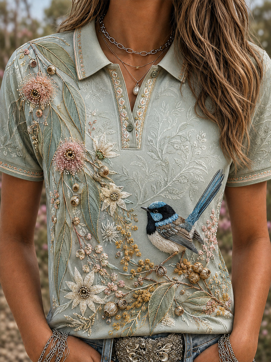 Women's Australian Plants Polo T-Shirt