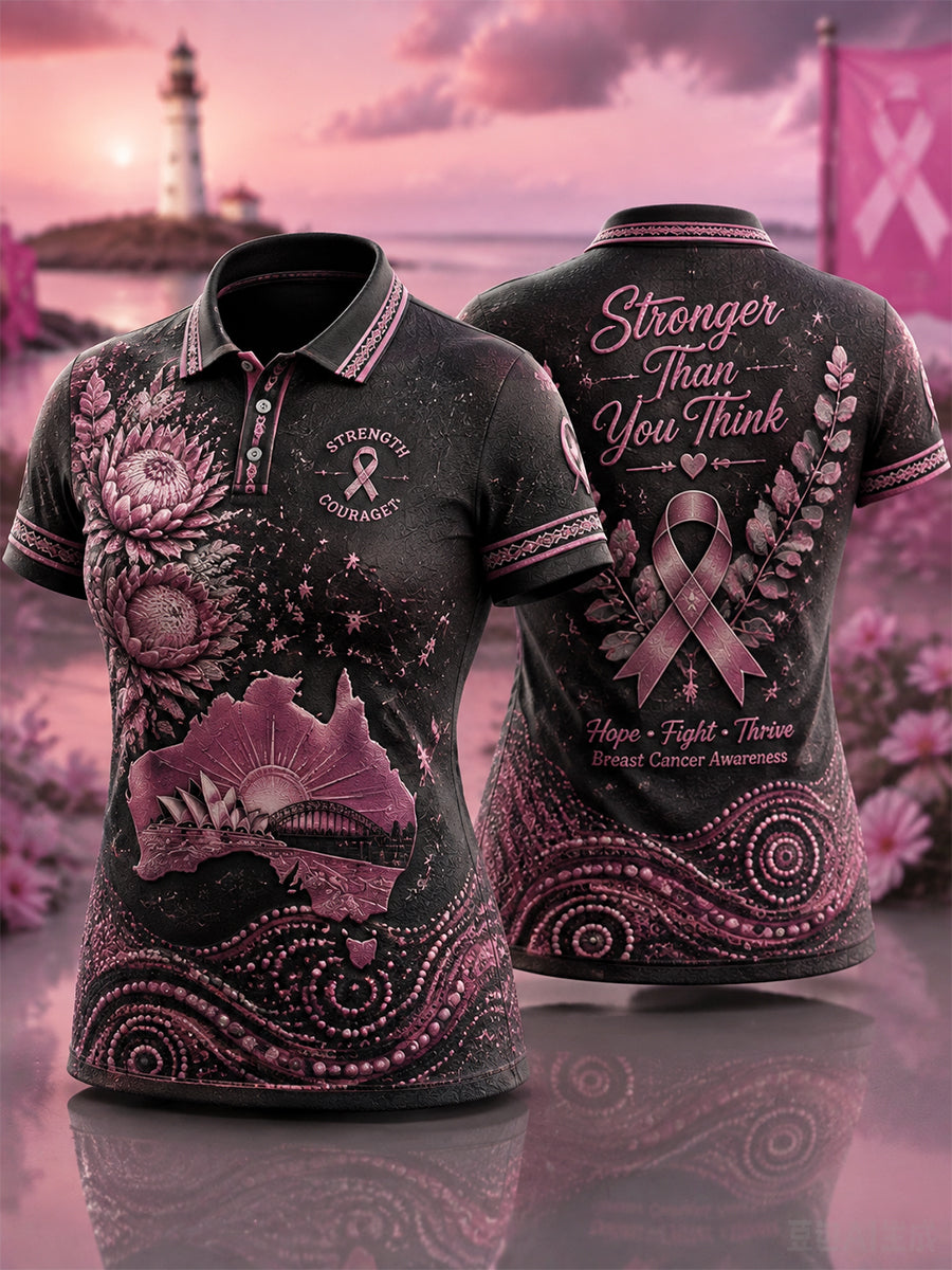 Women's Australian Breast Cancer Awareness Polo T-Shirt