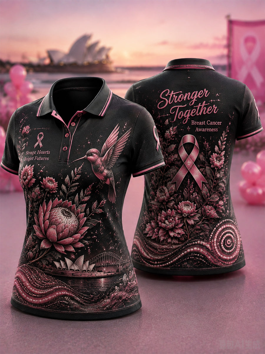 Women's Australian Breast Cancer Awareness Polo T-Shirt