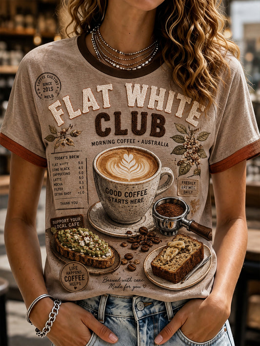 Women's Australian-Style Breakfast Round Neck Short Sleeve T-Shirt