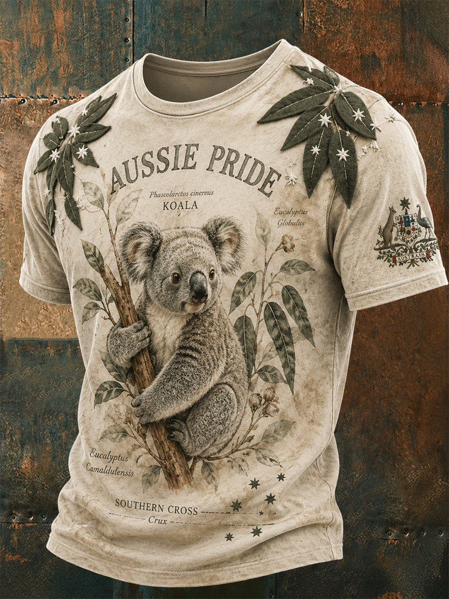 Men's Australia Pride Koala Art Printed T-shirt