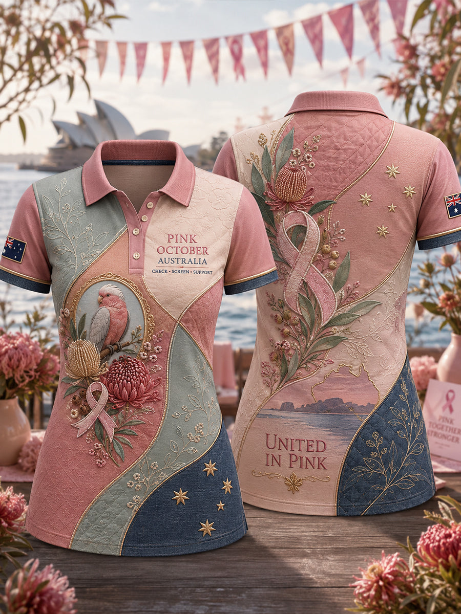 Women's Breast Cancer Awareness In Australia Polo T-Shirt