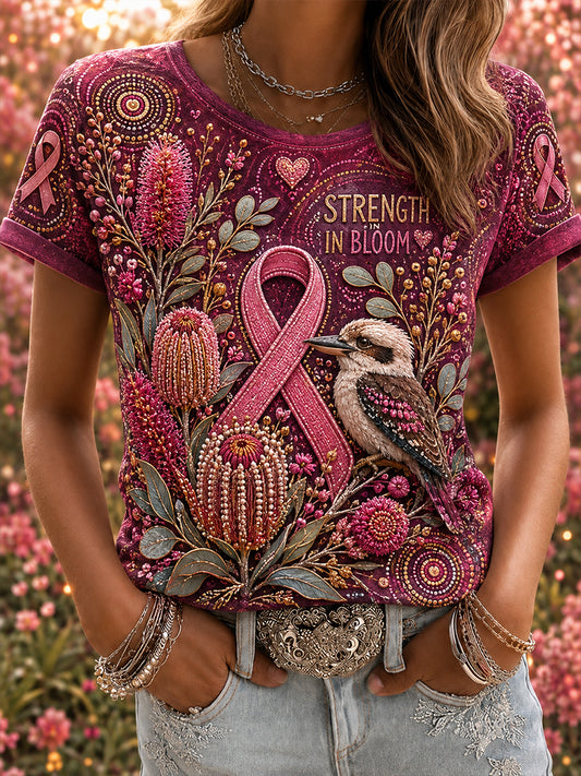 Women's October Breast Cancer Awareness Campaign In Australia Short-Sleeved T-Shirt