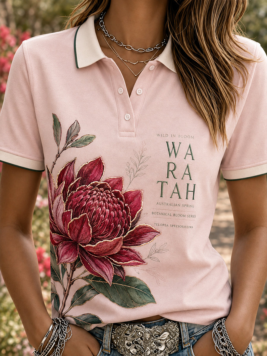 Women's  Australian Plants Polo T-Shirt