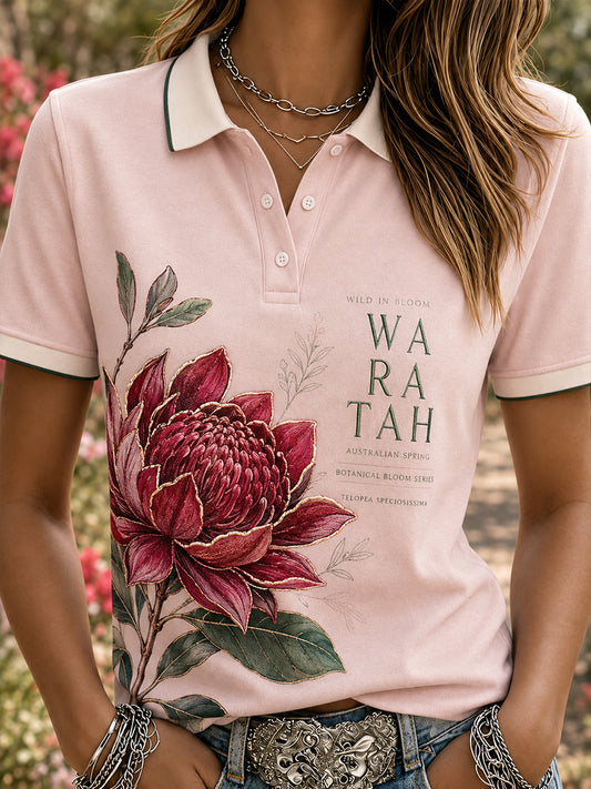 Women's  Australian Plants Polo T-Shirt