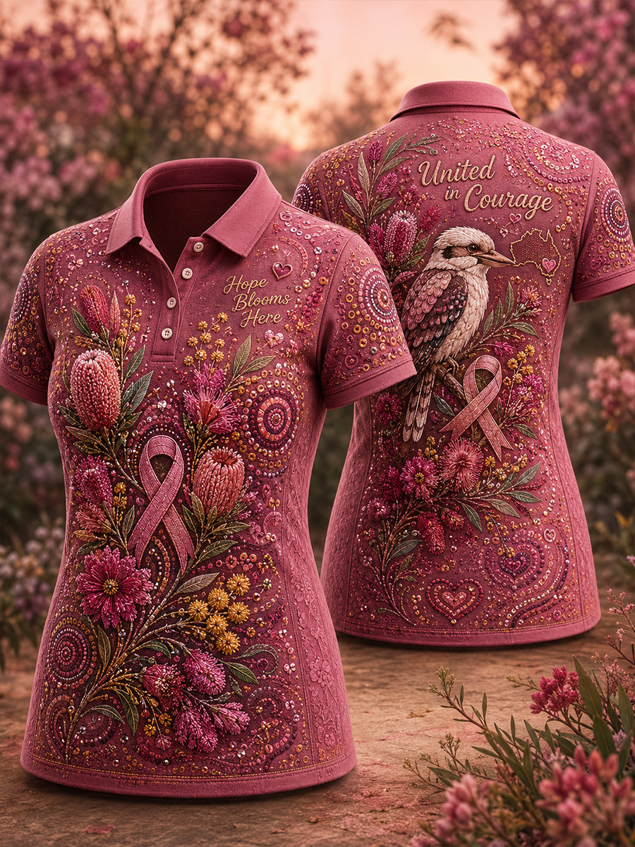 Women's October Breast Cancer Awareness Campaign In Australia Polo T-Shirt