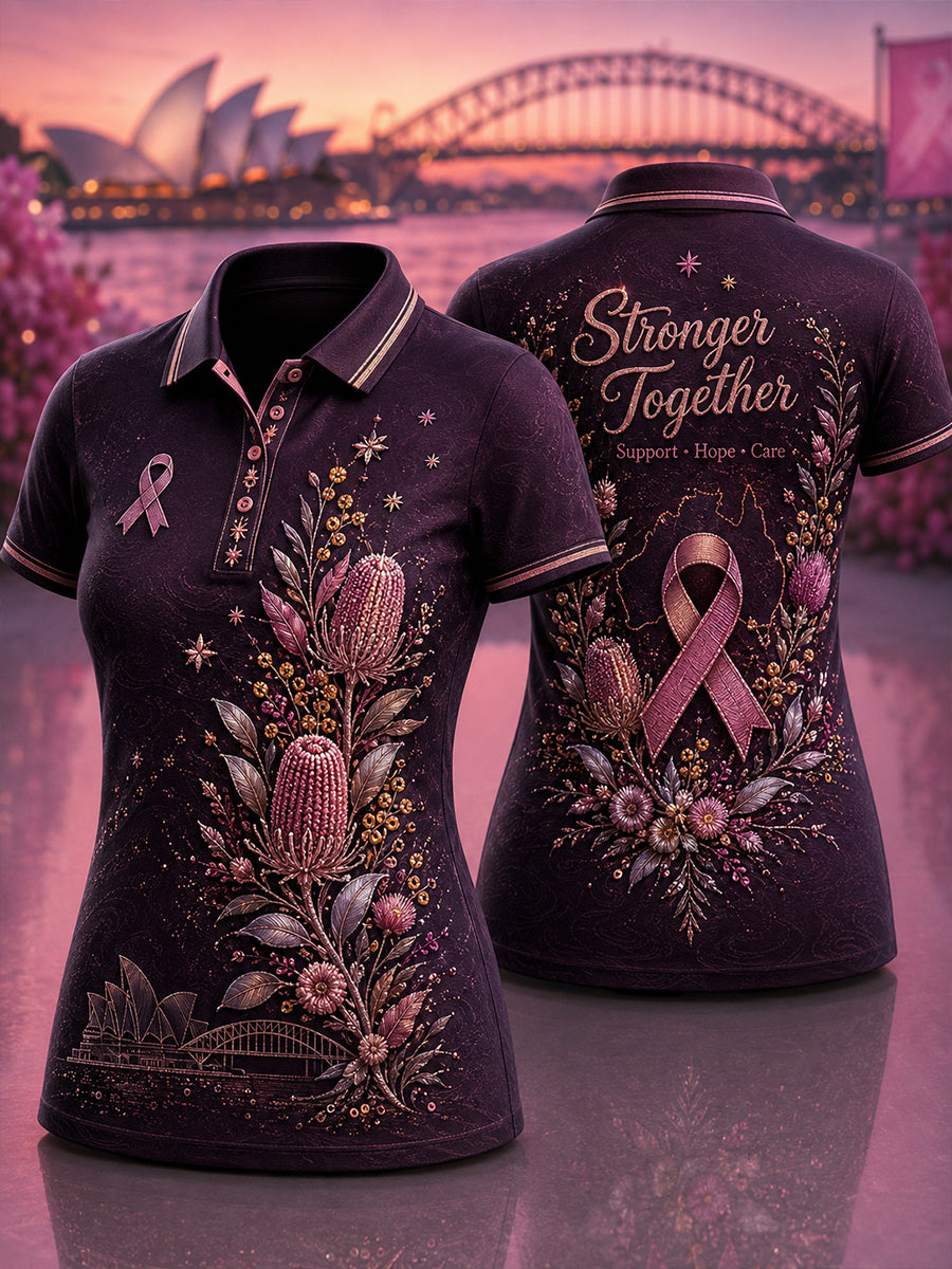 Women's October Breast Cancer Awareness Campaign In Australia Polo T-Shirt