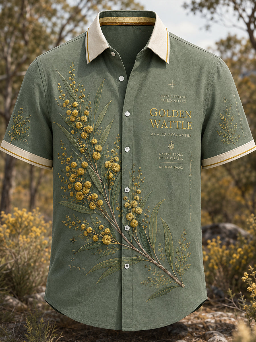 Men'sAustralian Plants Art Print Short-Sleeved Shirt