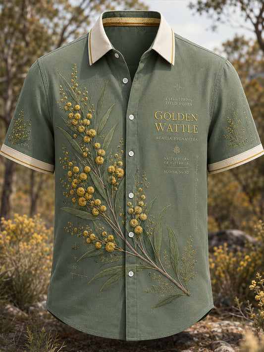 Men'sAustralian Plants Art Print Short-Sleeved Shirt