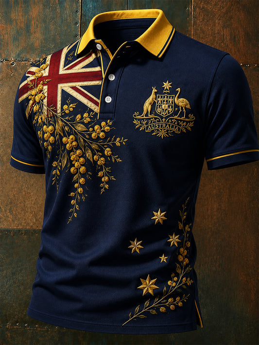 Men's Australia Pride Art Printed Polo Shirt