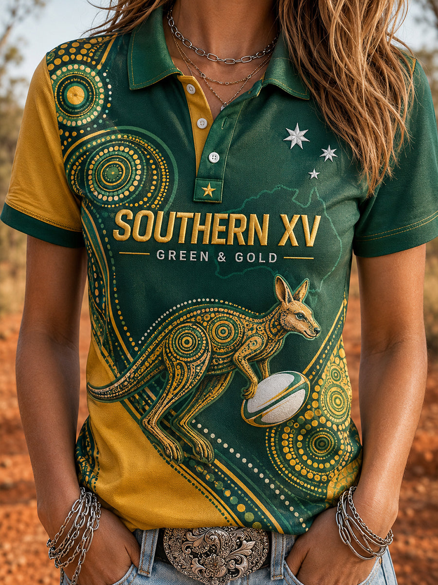 Women's Australian Rules Football Kangaroos Polo T-Shirt