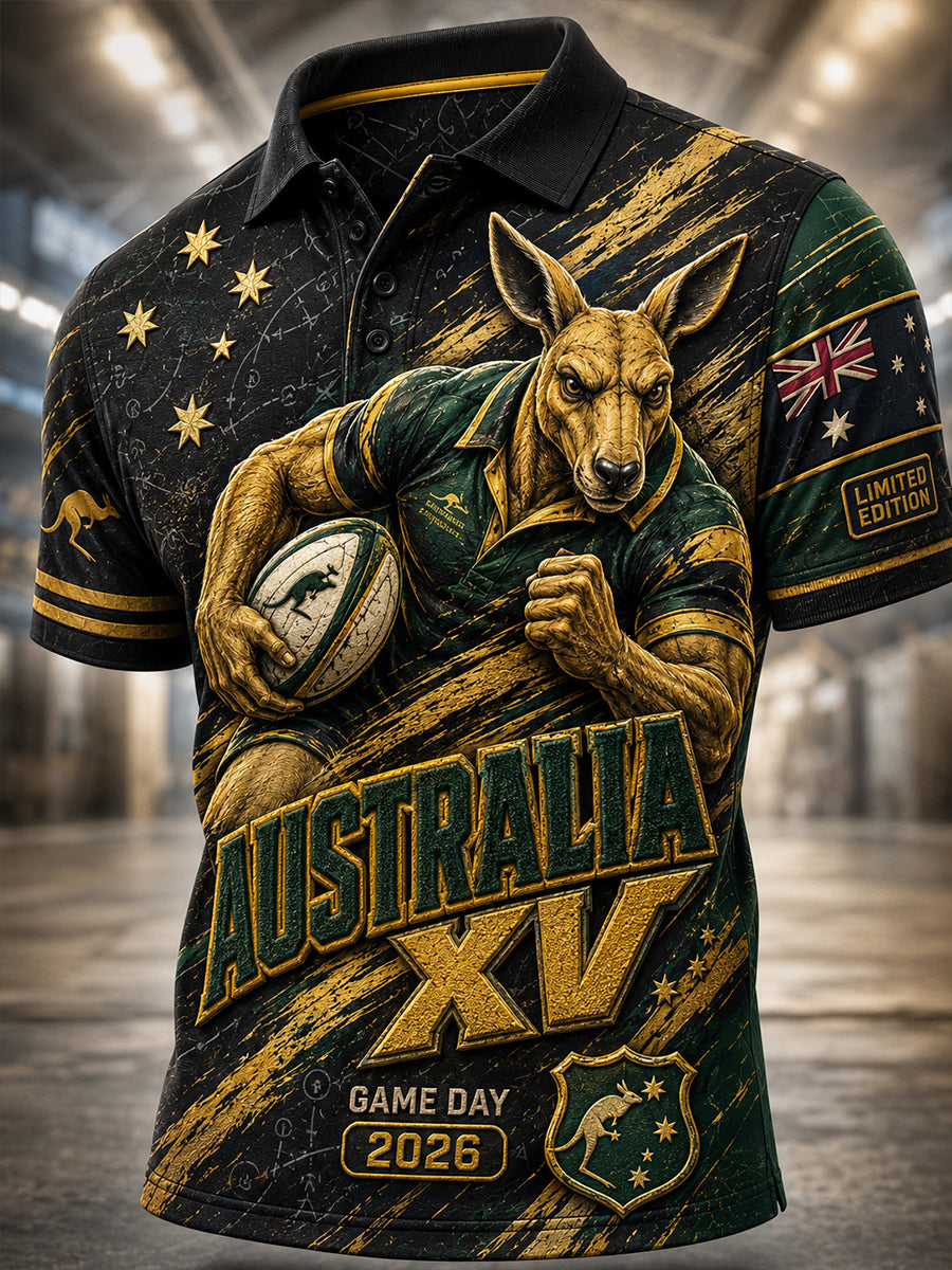 Men's Australian Rules Football Kangaroos  Short Sleeve Shirt