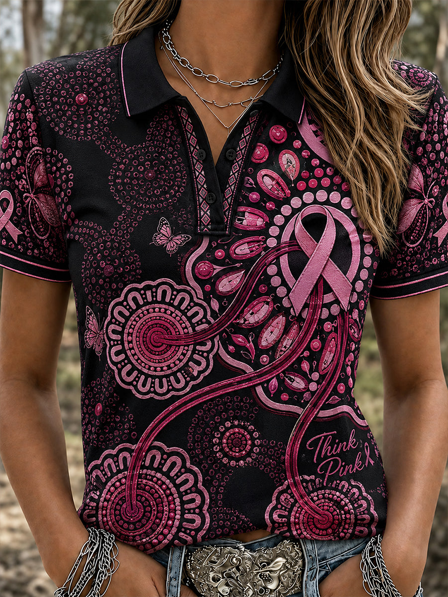 Women's Breast Cancer Awareness In Australia Polo T-Shirt