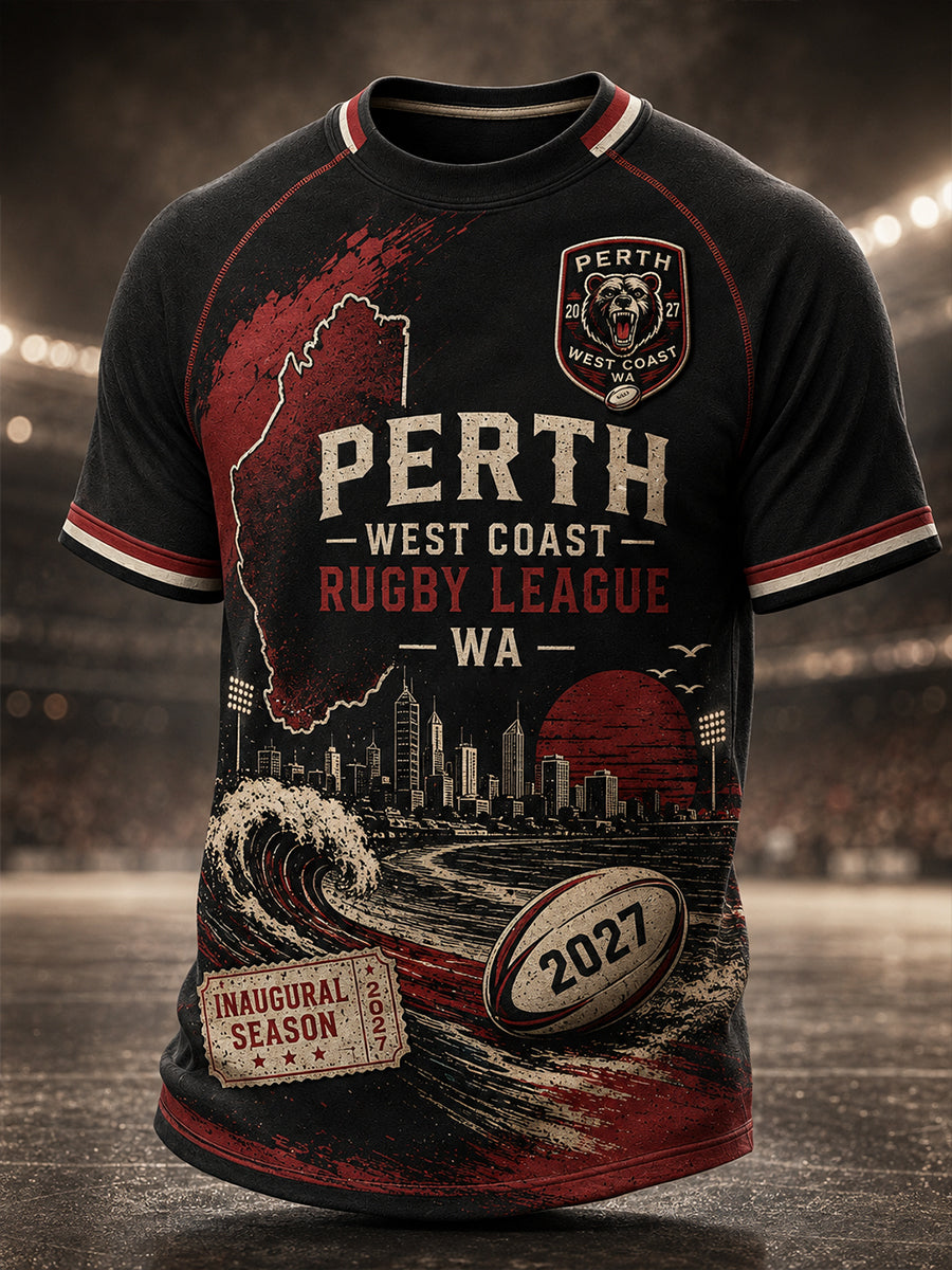 Men's Australian Rugby's Perth Fan Lover Short Sleeves T-Shirt