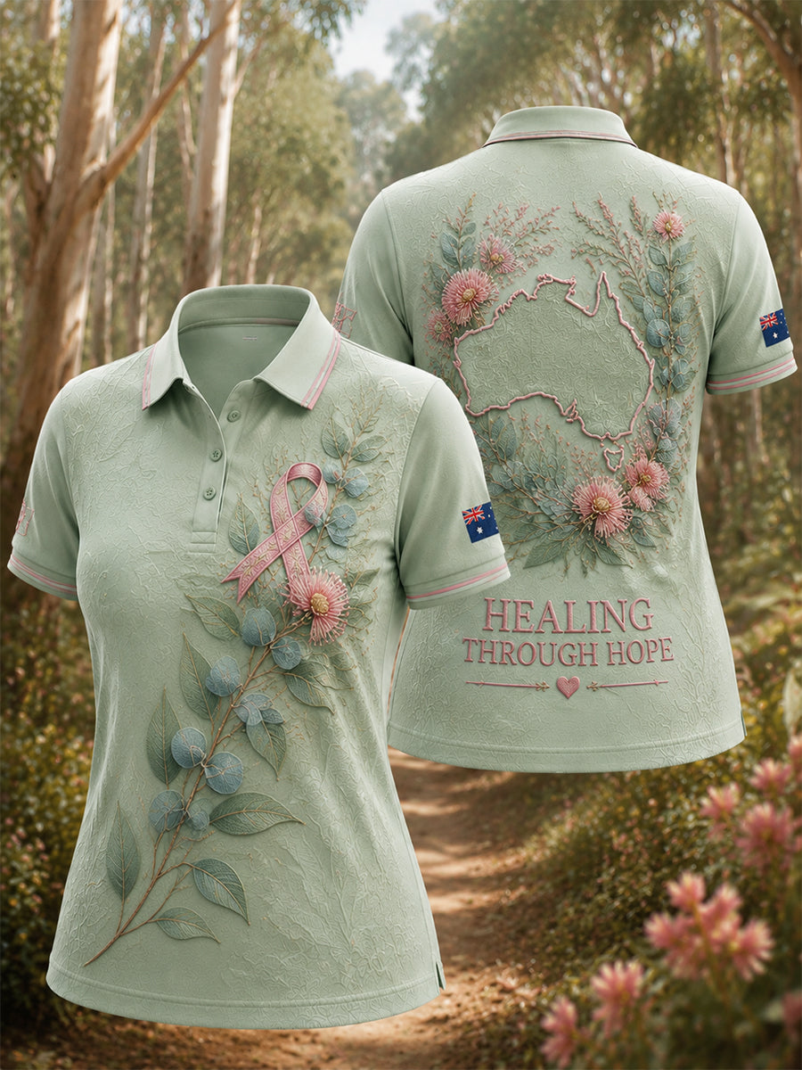 Women's Australian Breast Cancer Awareness Polo T-Shirt