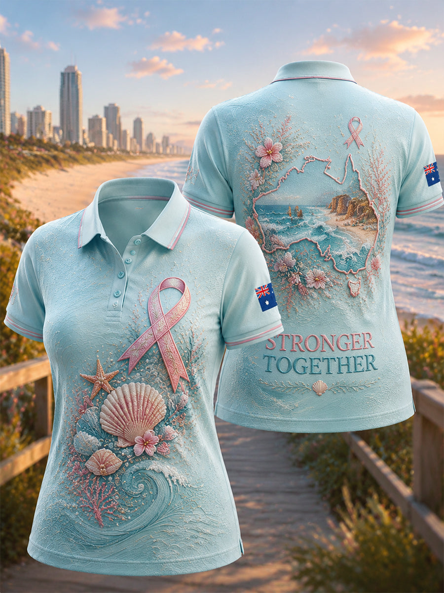 Women's Australia Breast Cancer Awareness Polo T-Shirt