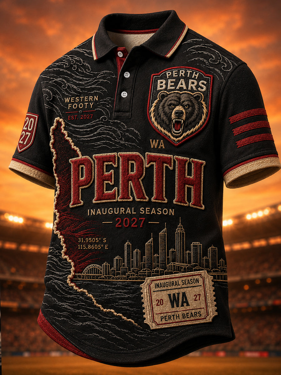 Men's Perth Bears Rugby Fan  Short Sleeve Shirt