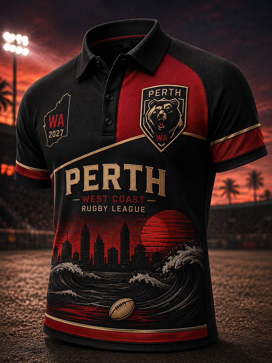 Men's Perth Bears Rugby Fan  Short Sleeve Shirt