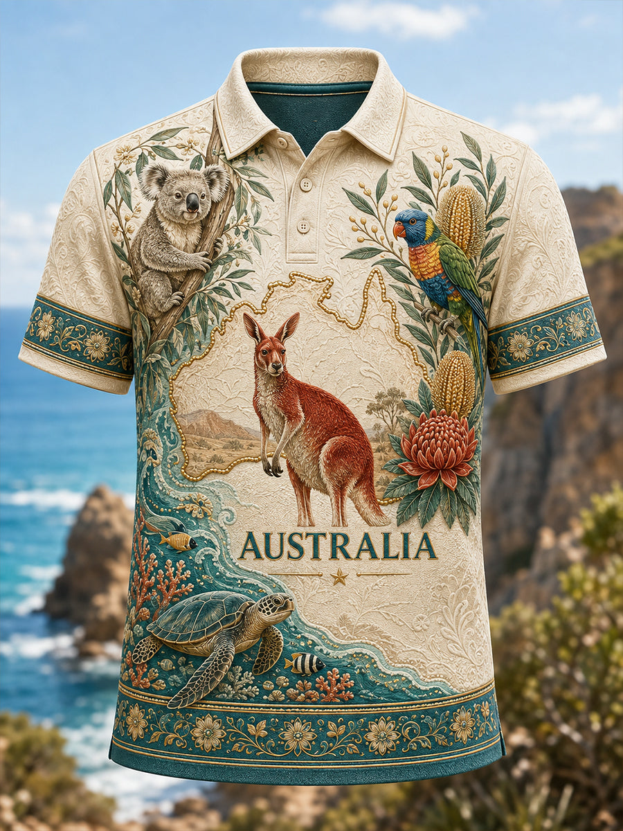 Men's Australian Animals Short Sleeve Shirt