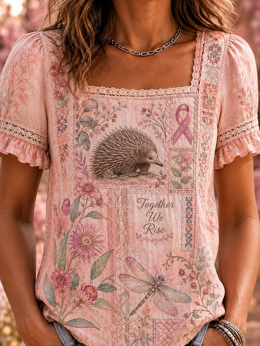 Women's Breast Cancer Awareness In Australia Print Short-Sleeved T-Shirt