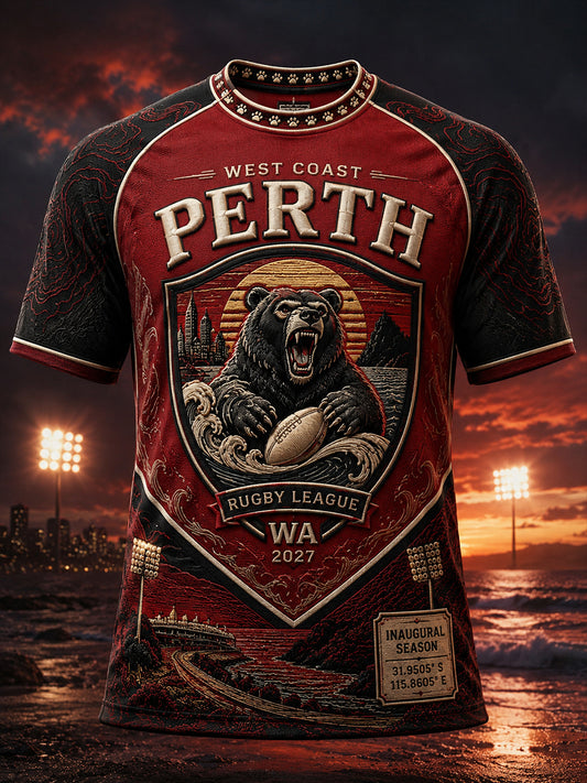 Men's Perth Bears Rugby Fan  Short Sleeve T-Shirt