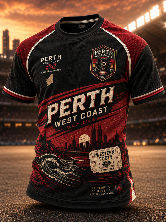 Men's Australian Rugby Perth Bears Fans Short Sleeve T-Shirt
