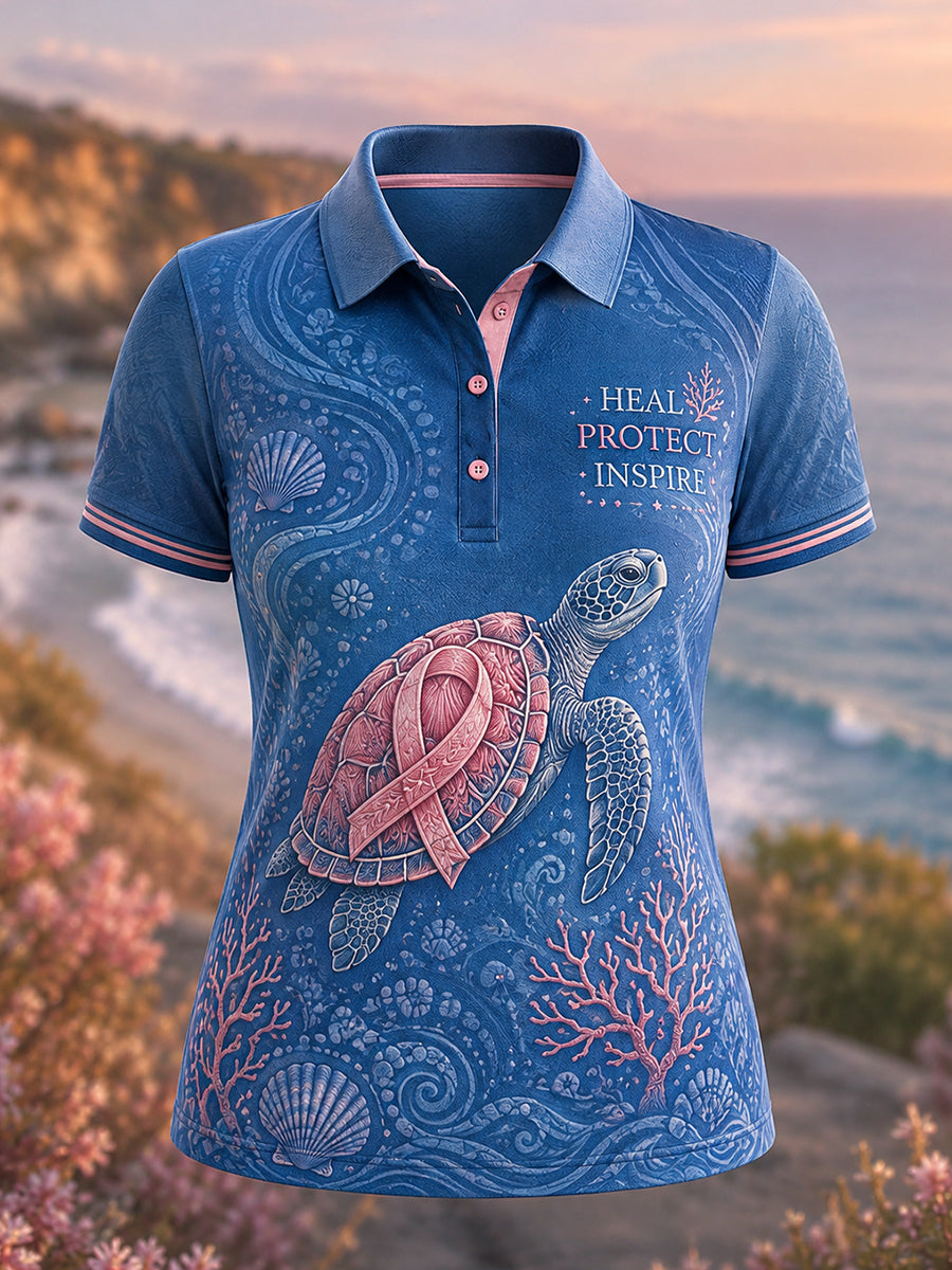 Women's Australian Breast Cancer Awareness Polo T-Shirt