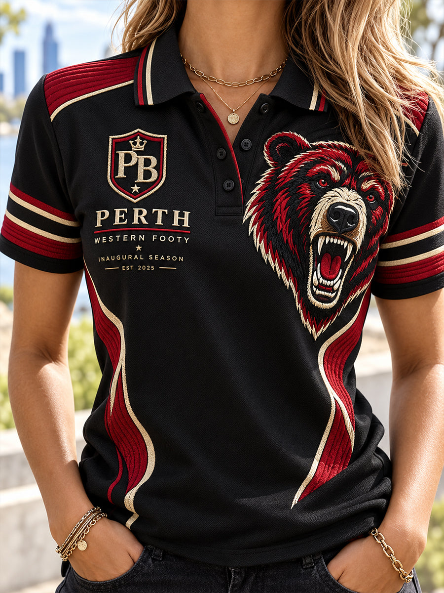Women's Australian Rugby Perth Bears Fans Lover Polo T-Shirt