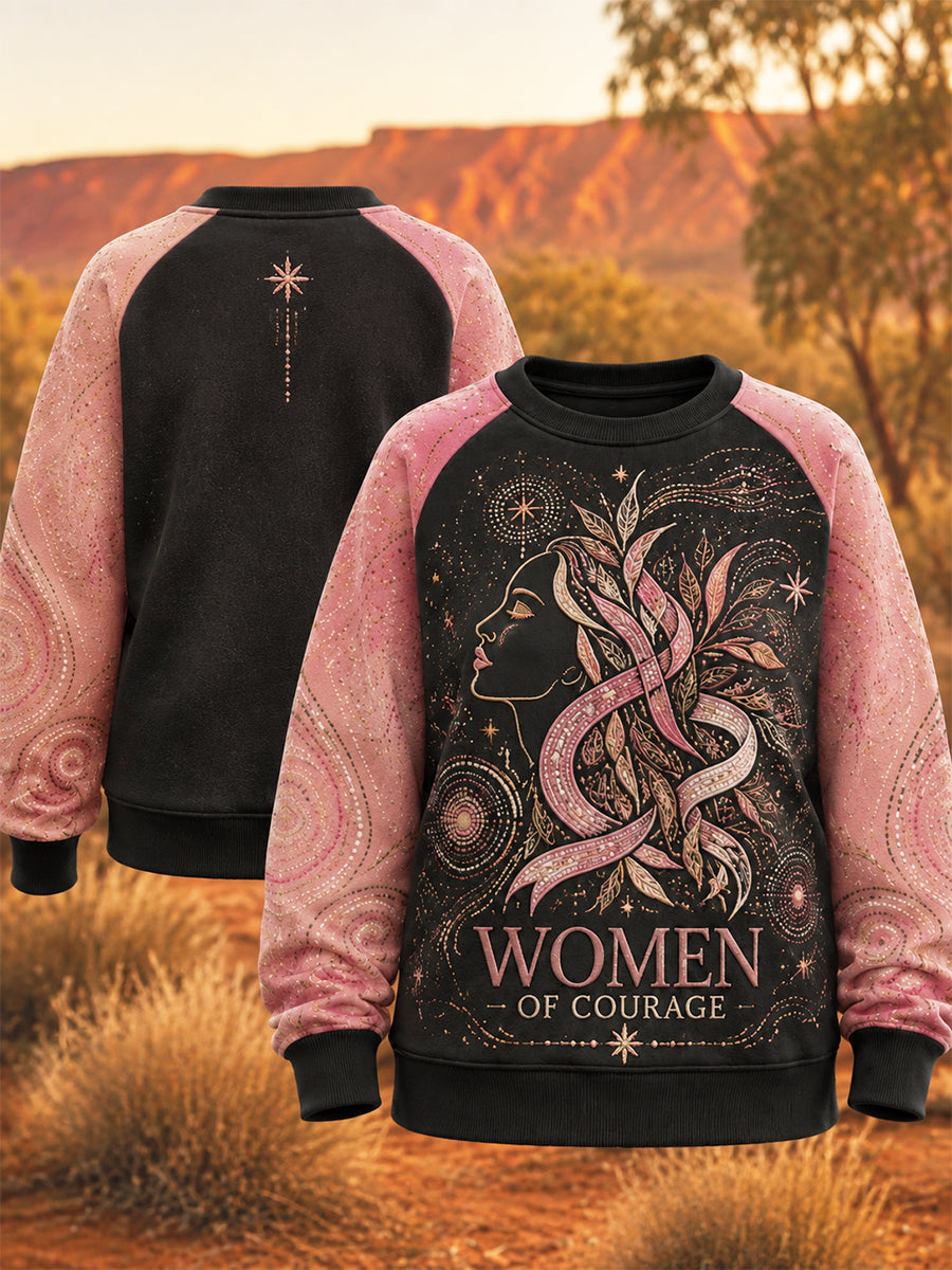 Women's Australian Breast Cancer Awareness Long-Sleeve Crewneck Sweatshirt