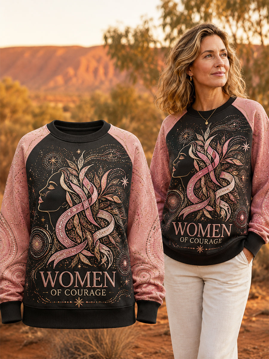 Women's Australian Breast Cancer Awareness Long-Sleeve Crewneck Sweatshirt