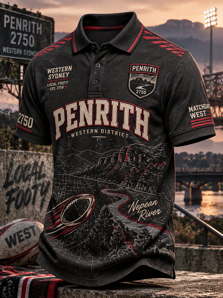 Men's Australian Rugby Penrith Panthers Fans Lover Short Sleeve Shirt