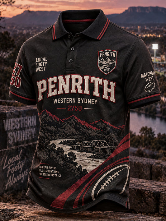 Men's Australian Rugby Penrith Panthers Fans Lover Short Sleeve Shirt