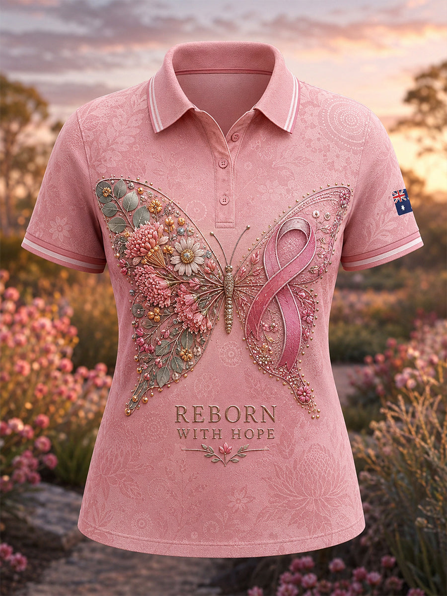Women's Australian Breast Cancer Awareness Polo T-Shirt