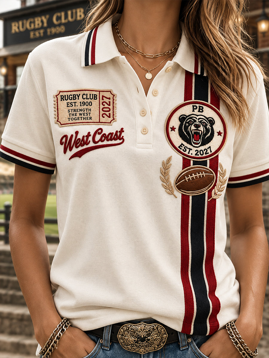 Women's Australian Rugby Perth Bears Fans Lover Polo T-Shirt