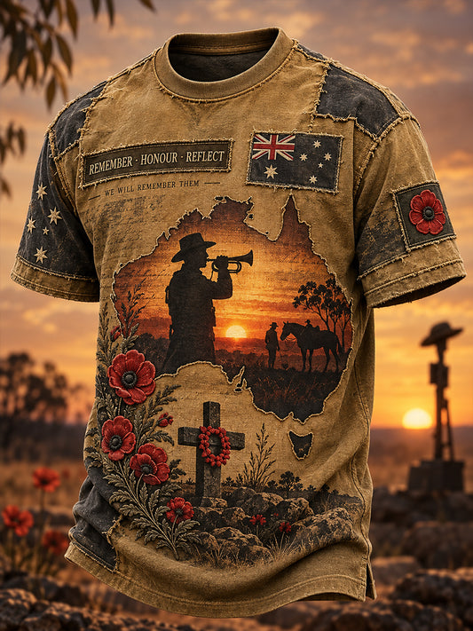 Men's Australian Remembrance Day Short Sleeves T-Shirt