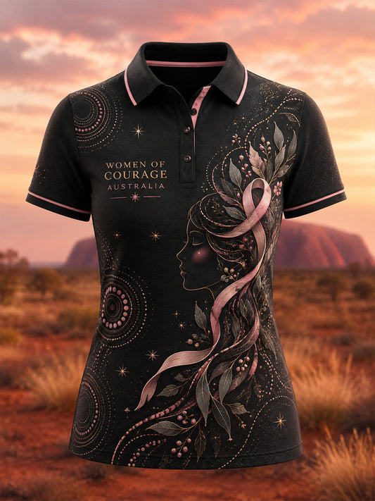 Women's Australian Breast Cancer Awareness Polo T-Shirt