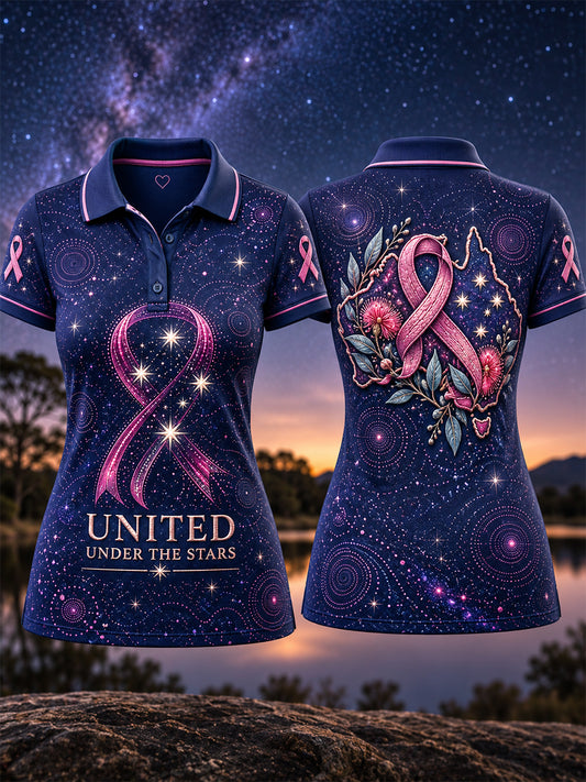 Women's Australian Breast Cancer Awareness Polo T-Shirt