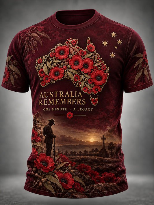 Men's Remembrance Day In Australia Short Sleeves T-Shirt