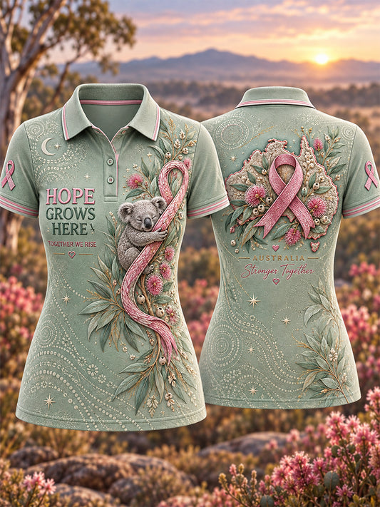 Women's Australian Breast Cancer Awareness Polo T-Shirt