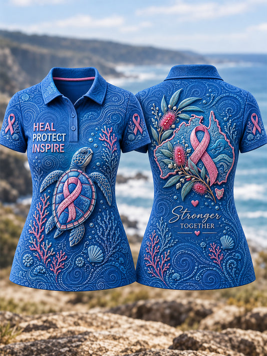 Women's Australian Breast Cancer Awareness Polo T-Shirt