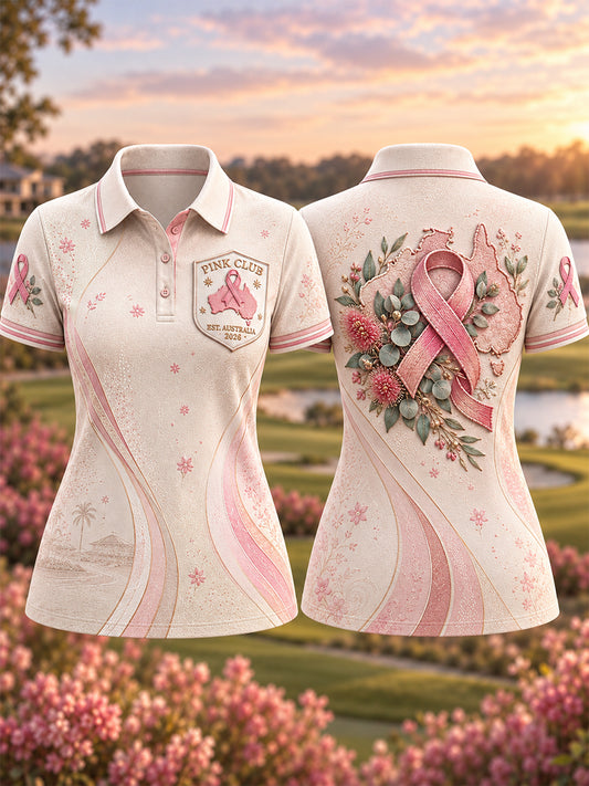 Women's Australian Breast Cancer Awareness Polo T-Shirt