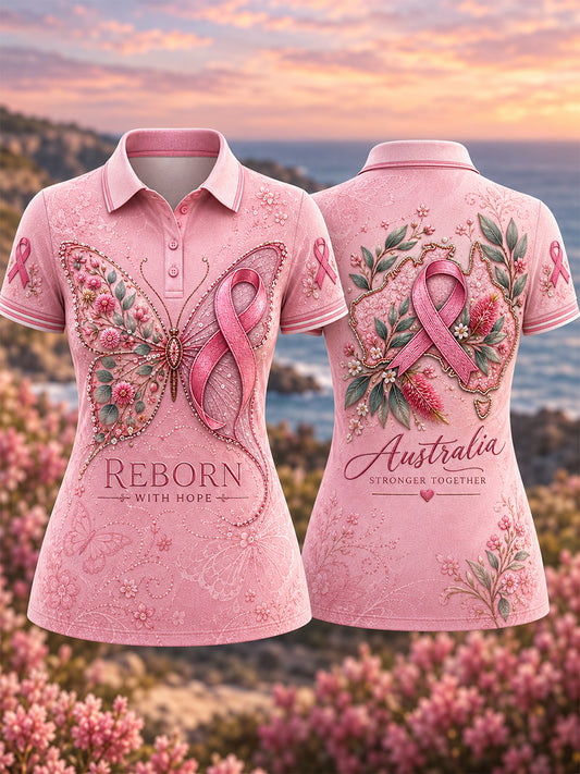 Women's Australian Breast Cancer Awareness Polo T-Shirt