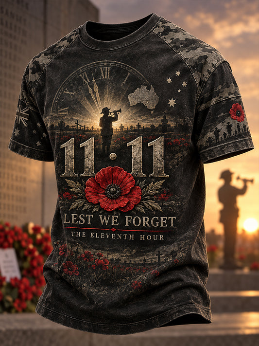 Men's Remembrance Day Commemoration For Veterans In Australia Short Sleeve T-Shirt