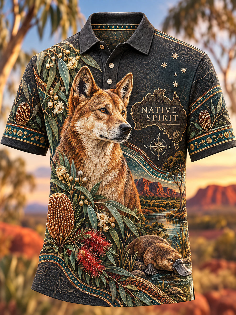 Men's Australian Animals Short Sleeve Shirt Short Sleeve Shirt