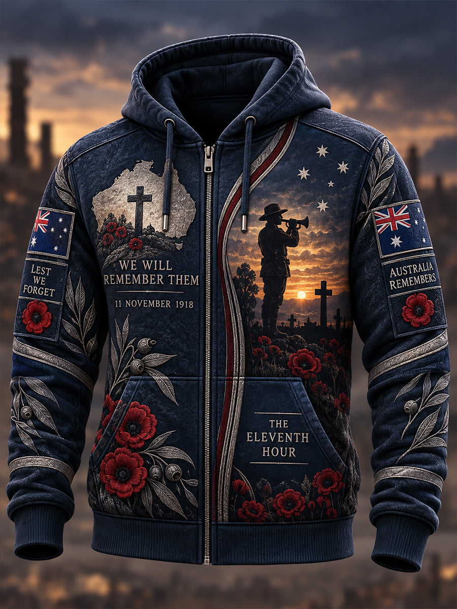 Men's Australian Remembrance Day Veteran Commemorative Hoodie