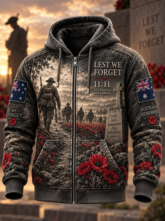 Men's Australian Remembrance Day Veteran Commemorative Hoodie