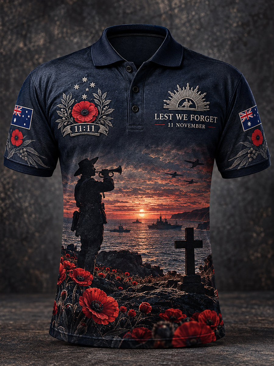 Men's Remembrance Day In Australia Short Sleeve Shirt