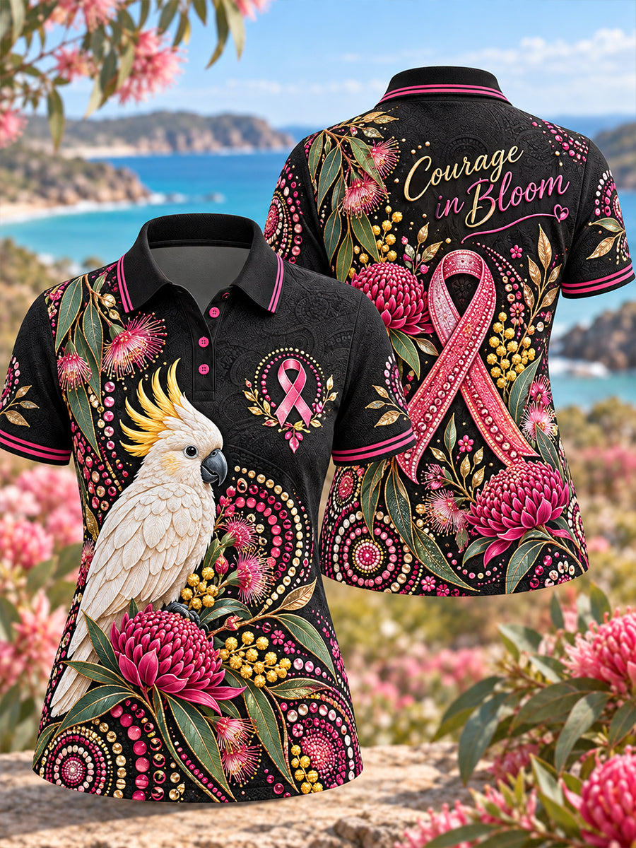 Women's Breast Cancer Awareness Culture In Australia Polo T-Shirt
