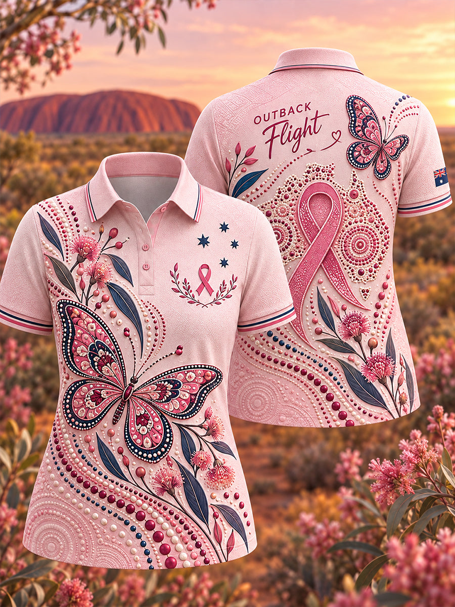 Women's Breast Cancer Awareness Culture In Australia Polo T-Shirt