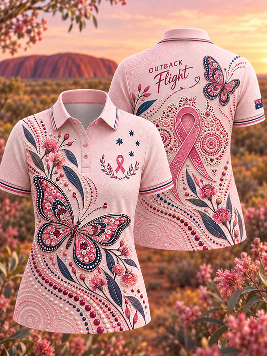 Women's Breast Cancer Awareness Culture In Australia Polo T-Shirt